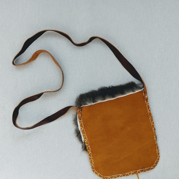 Handmade soft leather boho hippie handbag - Picture 2 of 6